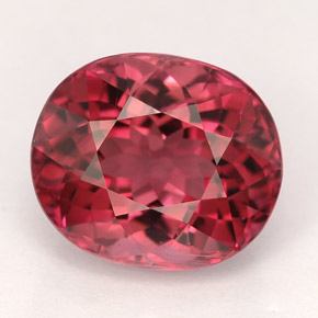 5.16克拉天然红色碧玺，椭圆形切割，11.2×9.6毫米，VVS
