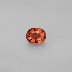 0.87克拉天然橙色碧玺，椭圆形切割，6.5×5.3毫米，VVS