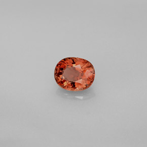0.87克拉天然橙色碧玺，椭圆形切割，6.5×5.3毫米，VVS