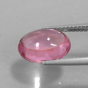 3.35克拉天然粉色碧玺，椭圆形切割，11.3×8.7毫米，透明