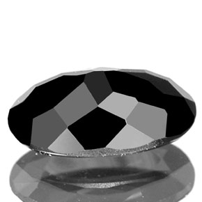 0.83克拉天然黑色碧玺，椭圆形切割，7.7×5毫米，不透明