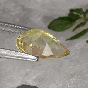 1.44克拉天然黄色碧玺，梨形，9.3×6.1毫米，VVS-VS