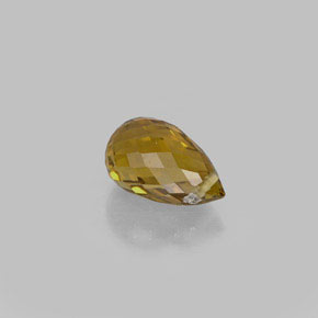 0.83克拉天然黄色碧玺，水滴珠形切工，6.8×4.4毫米，VS