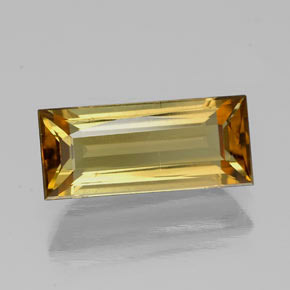 1.55克拉天然黄金色碧玺，长方形切工，10.4×4.5毫米，SI