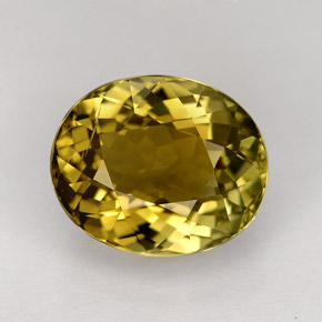 4.00克拉天然黄色碧玺，椭圆形切割，10.7×8.9毫米，VVS-VS