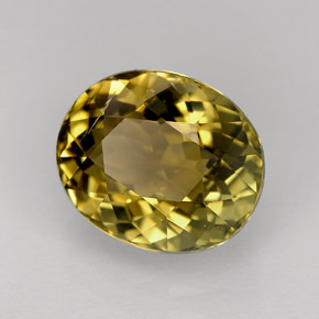 4.00克拉天然黄色碧玺，椭圆形切割，10.7×8.9毫米，VVS-VS