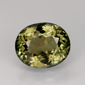 3.43克拉天然绿色碧玺，椭圆形切割，9.9×8.2毫米，VVS