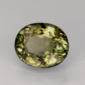 3.43克拉天然绿色碧玺，椭圆形切割，9.9×8.2毫米，VVS