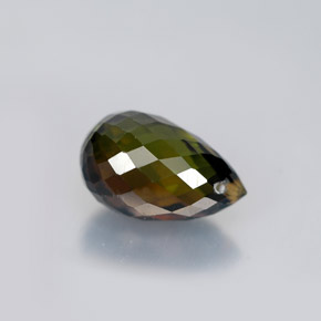 1.98克拉天然多色碧玺，水滴珠形切工，8.8×5.7毫米，VS