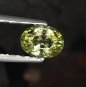 0.96克拉天然绿色碧玺，椭圆形切割，7×5.3毫米，VVS