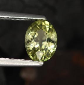 0.96克拉天然绿色碧玺，椭圆形切割，7×5.3毫米，VVS