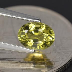0.79克拉天然绿色碧玺，椭圆形切割，6.7×4.9毫米，VVS