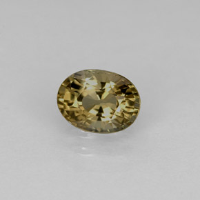 0.89克拉天然黄色碧玺，椭圆形切割，6.7×5.1毫米，VVS