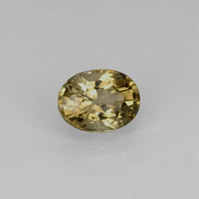 0.89克拉天然黄色碧玺，椭圆形切割，6.7×5.1毫米，VVS