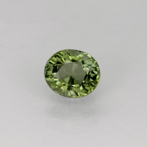 0.93克拉天然绿色碧玺，椭圆形切割，6.1×5.2毫米，VVS