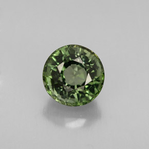 1.26克拉天然绿色碧玺，圆形切割，6.47毫米，VVS