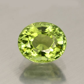 0.83克拉天然绿色碧玺，椭圆形切割，6.2×5.3毫米，VVS-VS