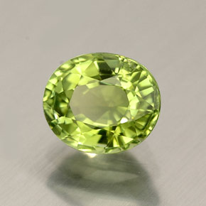 0.83克拉天然绿色碧玺，椭圆形切割，6.2×5.3毫米，VVS-VS