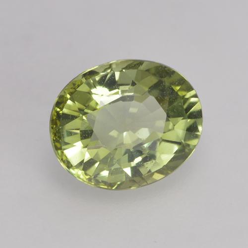 0.79克拉天然绿色碧玺，椭圆形切割，6.3×5.2毫米，VVS