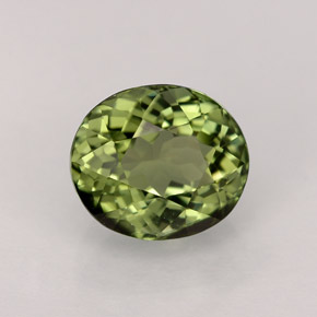 1.83克拉天然绿色碧玺，椭圆形切割，7.9×6.7毫米，VVS