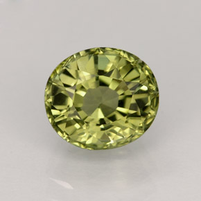 1.86克拉天然绿色碧玺，椭圆形切割，7.7×6.9毫米，VVS
