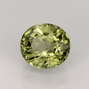 1.86克拉天然绿色碧玺，椭圆形切割，7.7×6.9毫米，VVS