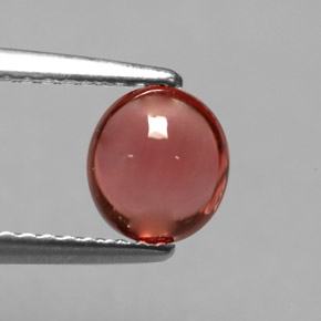 1.00克拉天然红色碧玺，椭圆形切割，6.6×5.9毫米，透明