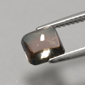 1.73克拉天然双色碧玺，长方形切工，6.7×6.2毫米，透明