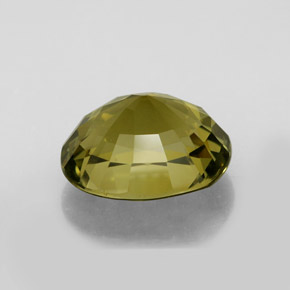 6.97克拉天然黄色碧玺，椭圆形切割，12.9×10.7毫米，VVS