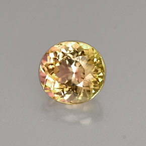 1.17克拉天然多色碧玺，椭圆形切割，6.5×6.2毫米，VVS-VS