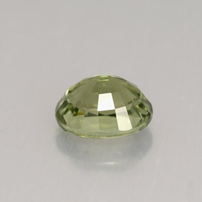 1.33克拉天然绿色碧玺，椭圆形切割，7.3×6.2毫米，VVS-VS