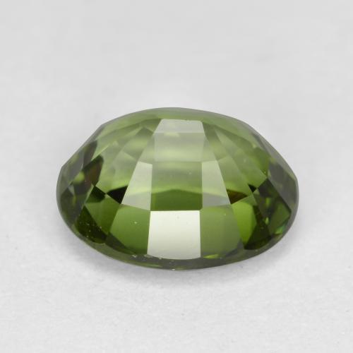 1.27克拉天然绿色碧玺，椭圆形切割，7.3×6.1毫米，VVS