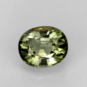 1.50克拉天然绿色碧玺，椭圆形切割，7.4×6.1毫米，VVS-VS