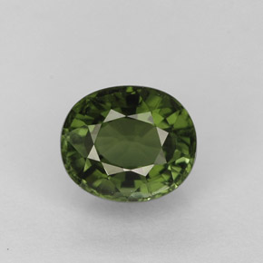 1.16克拉天然绿色碧玺，椭圆形切割，6.7×5.7毫米，VVS