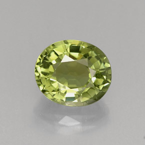 0.89克拉天然绿色碧玺，椭圆形切割，6.5×5.6毫米，VVS