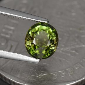 1.05克拉天然绿色碧玺，椭圆形切割，6.5×5.8毫米，VS