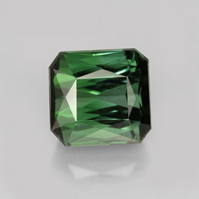 2.07克拉天然绿色碧玺，祖母绿式切割，7×6.6毫米，VVS