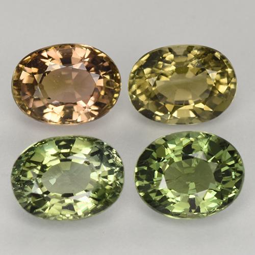 2.63天然多色碧玺，椭圆形切割，6×4.5毫米，VVS-VS