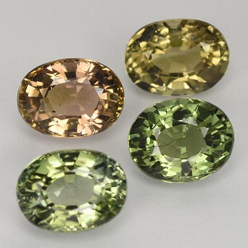 2.63天然多色碧玺，椭圆形切割，6×4.5毫米，VVS-VS
