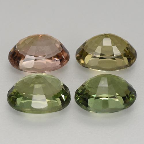 2.63天然多色碧玺，椭圆形切割，6×4.5毫米，VVS-VS