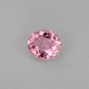 0.79克拉天然粉色碧玺，椭圆形切割，6.3×5.5毫米，VVS-VS