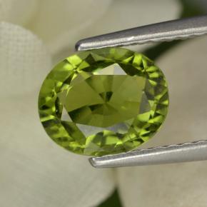 1.28克拉天然绿色碧玺，椭圆形切割，7.7×6.4毫米，VVS-VS