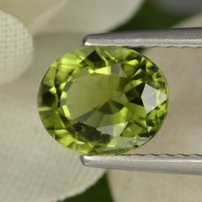 1.28克拉天然绿色碧玺，椭圆形切割，7.7×6.4毫米，VVS-VS