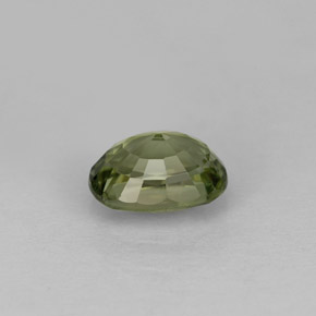 0.98克拉天然绿色碧玺，椭圆形切割，7.1×5.2毫米，VVS