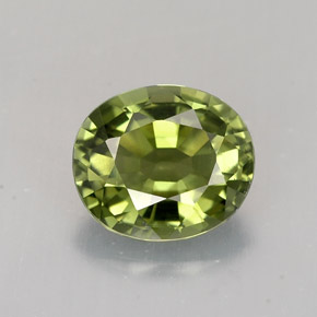 1.33克拉天然绿色碧玺，椭圆形切割，7.6×6.5毫米，VVS
