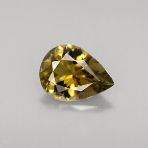 0.87克拉天然黄色碧玺，梨形，8.1×6.1毫米，VVS