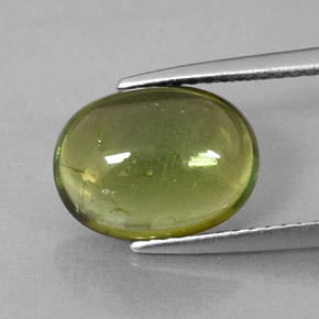 3.45克拉天然绿色碧玺，椭圆形切割，11.1×8.3毫米，透明