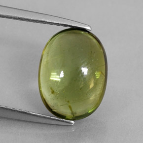3.45克拉天然绿色碧玺，椭圆形切割，11.1×8.3毫米，透明