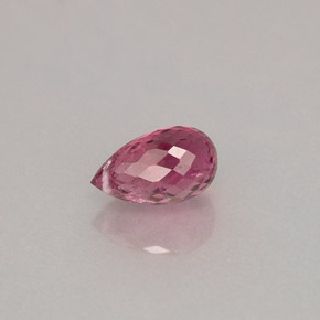 1.22克拉天然粉色碧玺，水滴珠形切工，7.8×4.7毫米，VS
