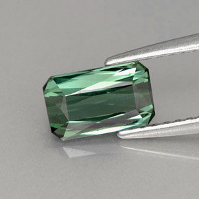 1.22克拉天然绿色碧玺，祖母绿式切割，7.9×4.8毫米，VVS